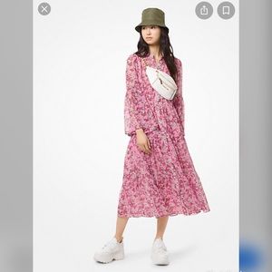 Floral Chiffon Tiered Dress | Michael Kors,, 19x16x48